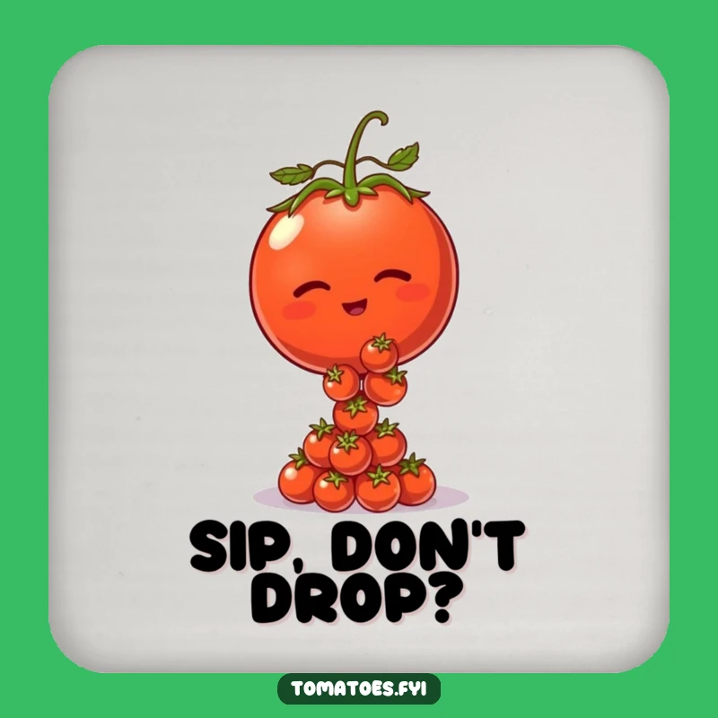 Funny Winking Tomato Coasters: Protect Surfaces with Hilarious Produce Puns