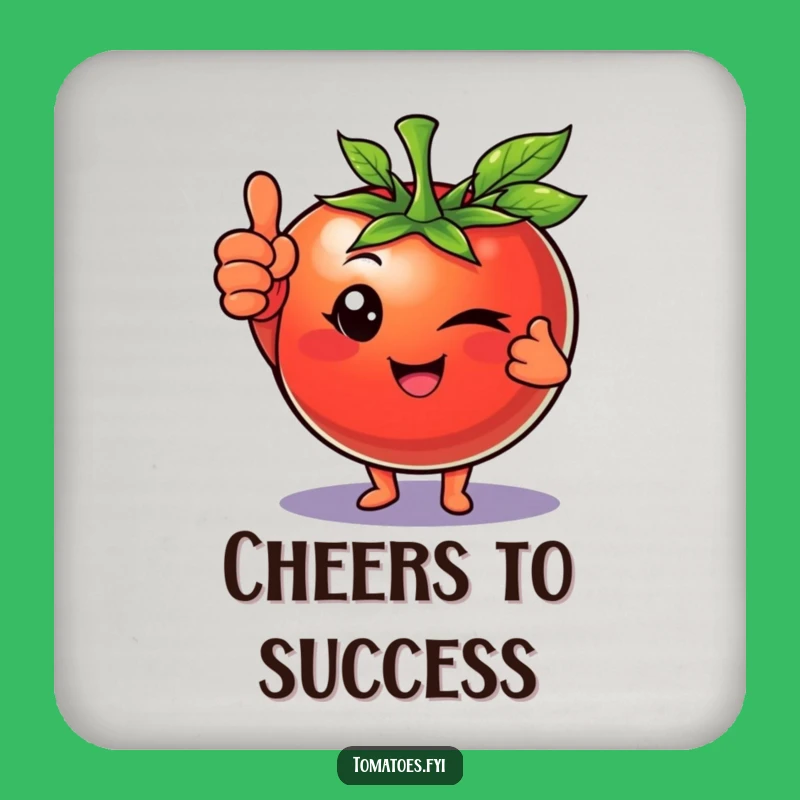 Funny Winking Tomato Thumbs Up Coaster, Confident Table Saver, Chic Funny Gift