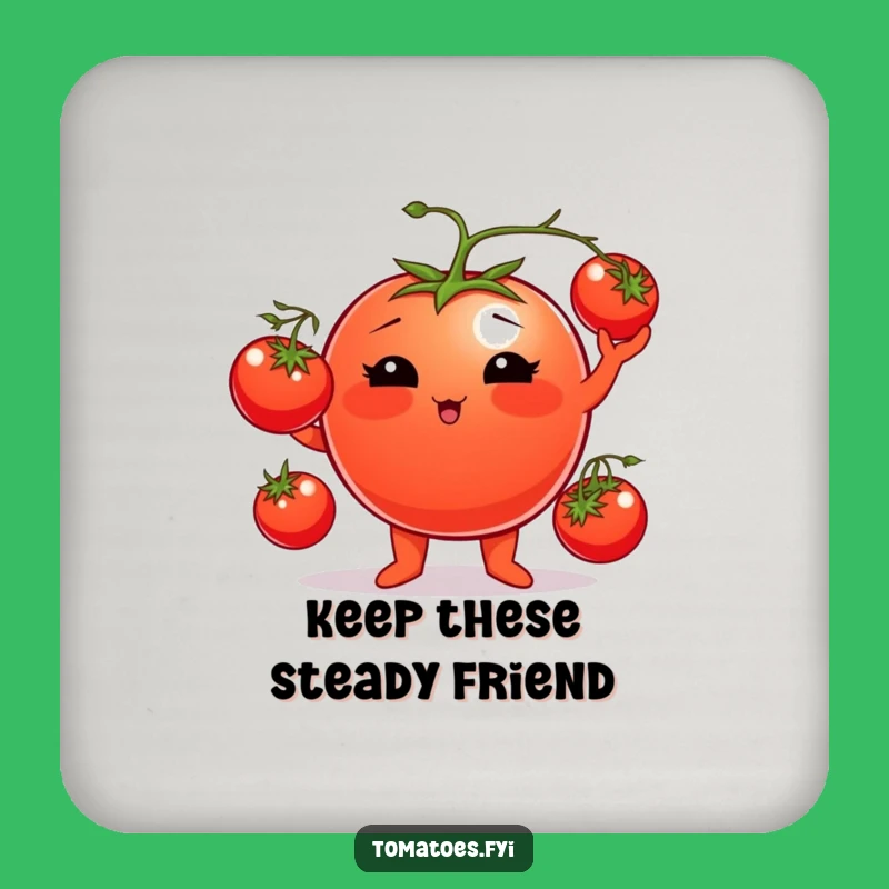 Funny Tomato Juggler Coaster: Protect Surfaces with Playful Charm, Humorous Gift