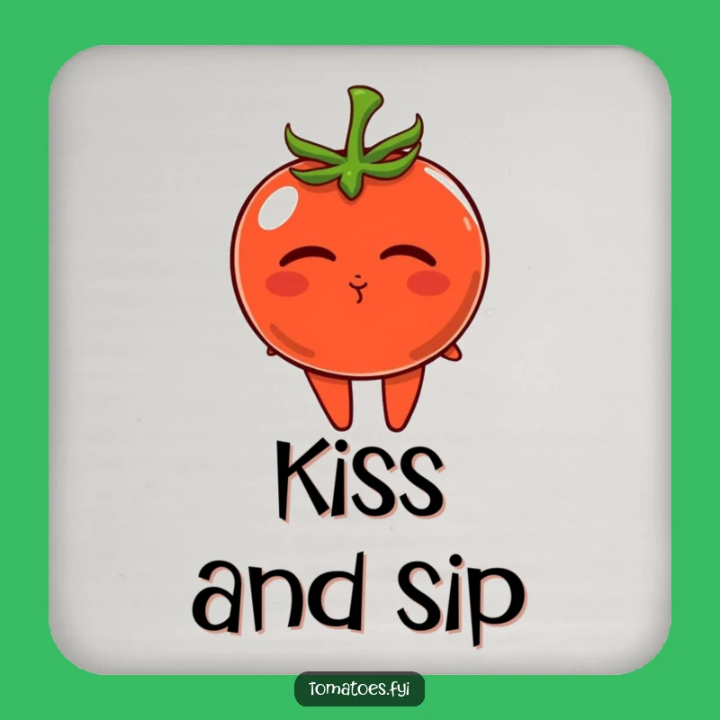 Funny Tomato Coaster: Kissing Charm, Protect Surfaces with Love!