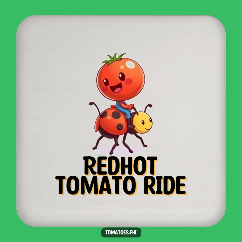 Funny Tomato Ladybug Drink Coaster Set - Comical Character Table Protection