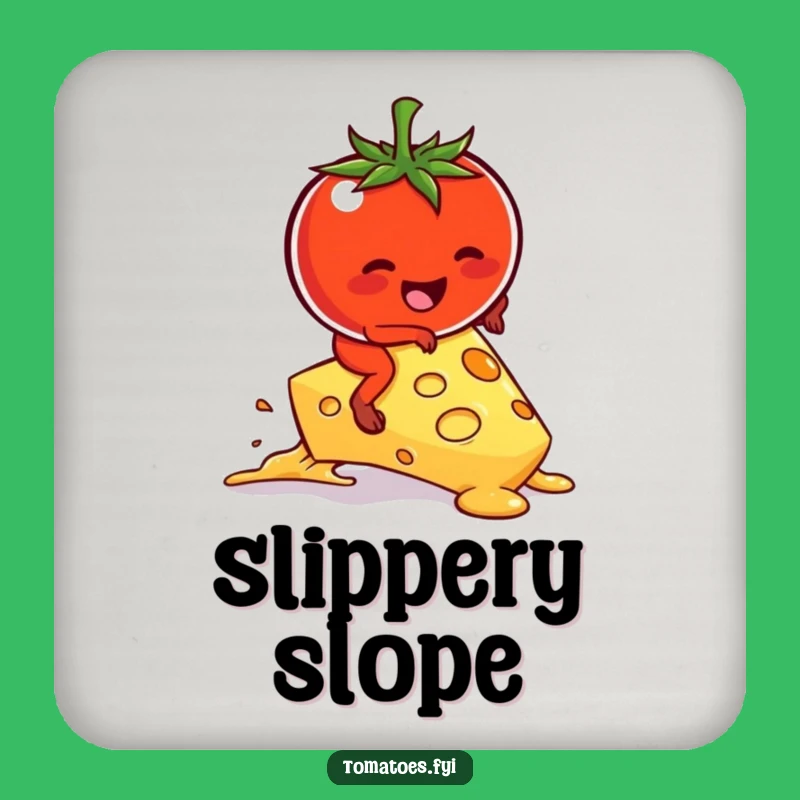 Funny Tomato Cheese Slice Coaster - Hilarious Kawaii Drink Gift