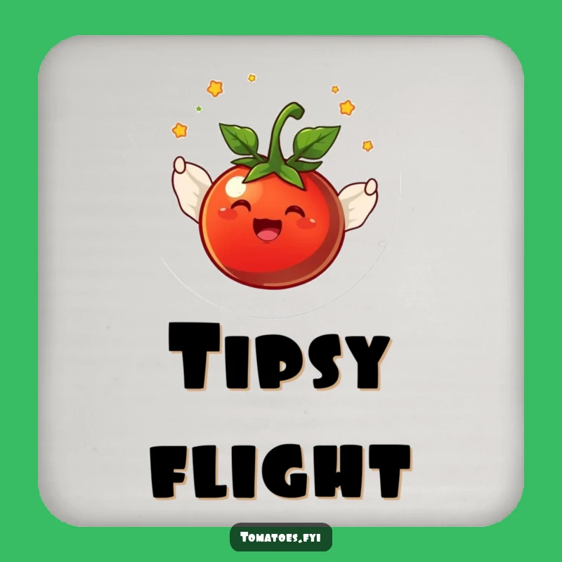 Funny Flying Tomato Drink Coaster: Joyful Winged Table Protector Gift