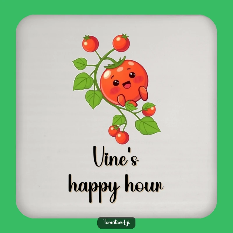 Funny Blushing Tomato Coaster - Protect Furniture Vine Sliding Character Funny Gift