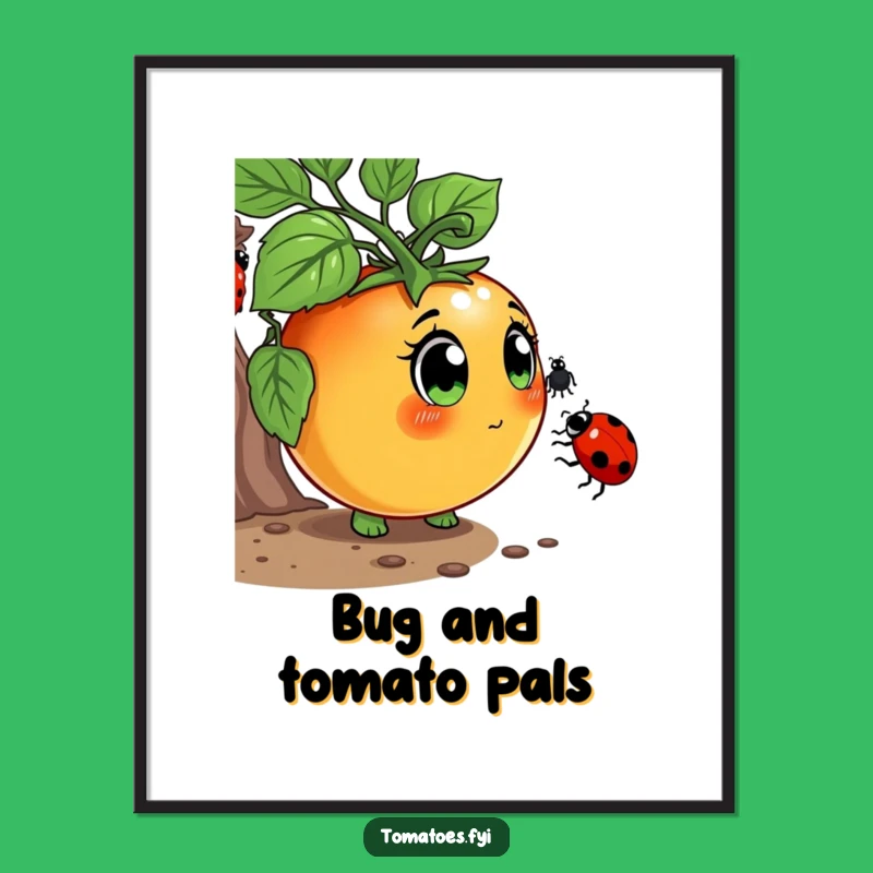 Funny Curious Tomato Poster: Whimsical Nature Art, Hilarious Gift!