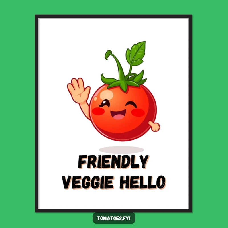 Funny Tomato Wave Poster: Cheerful Wall Art, Hilarious Decor