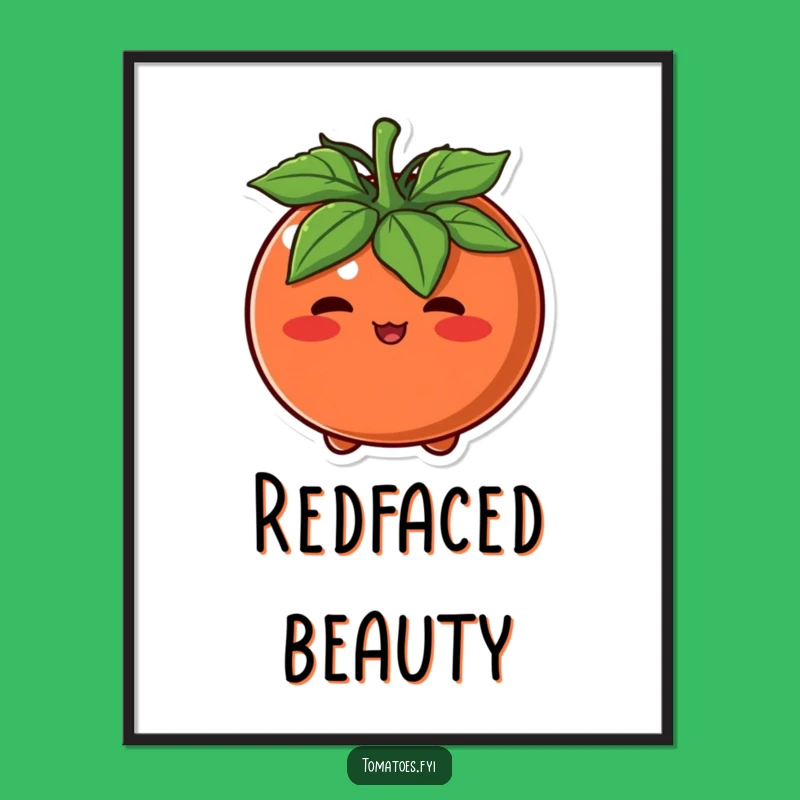 Funny Blushing Tomato Poster: Whimsical Wall Art for a Bashful Touch