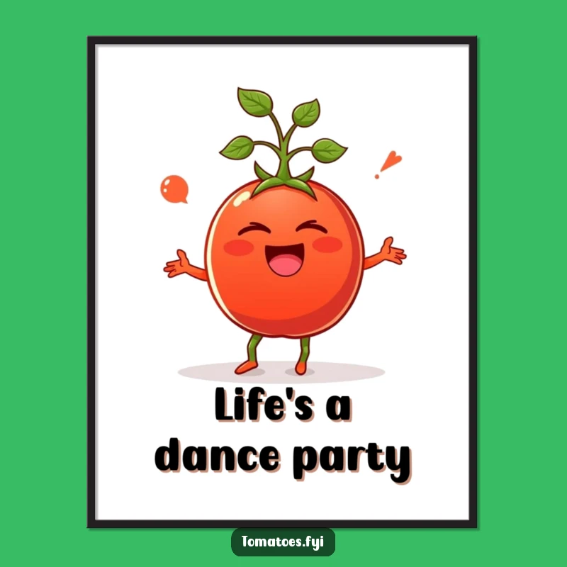 Funny Giggling Tomato Poster, Vibrant Vegetable Art and a Perfect Funny Gift