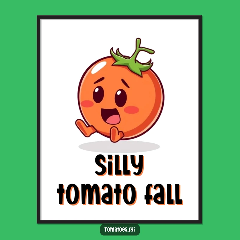 Funny Surprised Tomato Poster: Comedic Wall Art, Hilarious Gift!