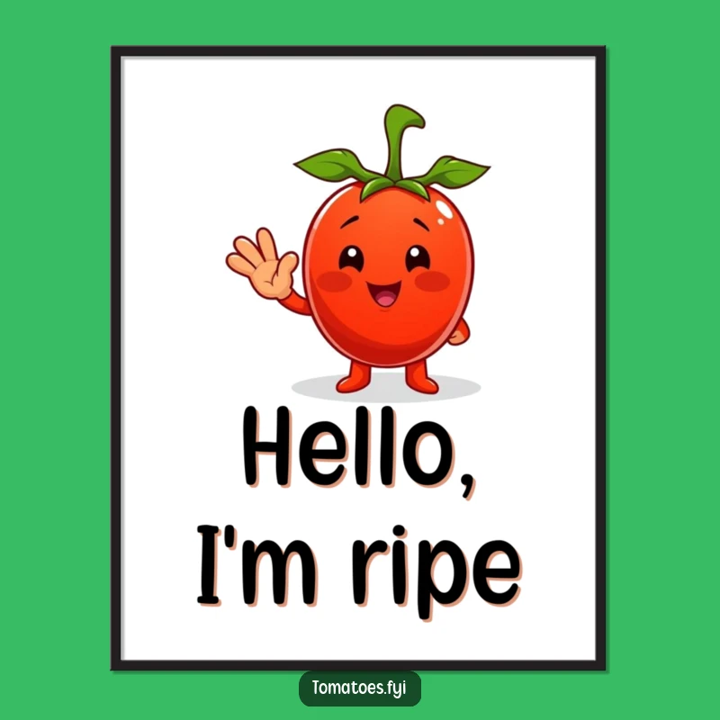 Funny Tomato Poster: Cheerful Waving Art, Perfect for Laughs!
