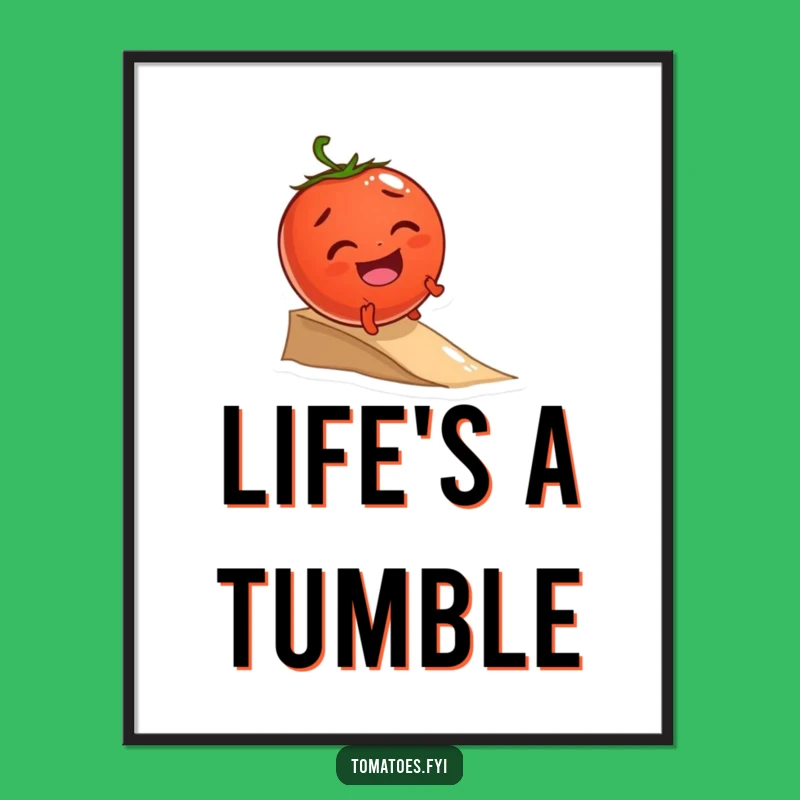Funny Giggling Tomato Rolling Poster - Joyful Veggie Wall Art for Happy Spaces