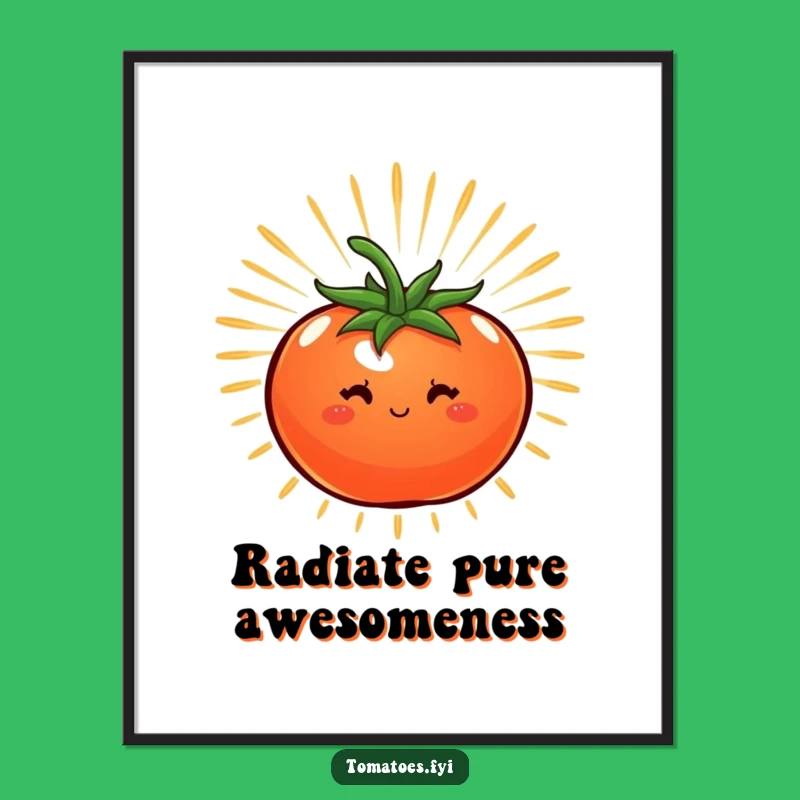 Funny Energetic Tomato Poster, Dynamic Wall Art and a Perfect Funny Gift