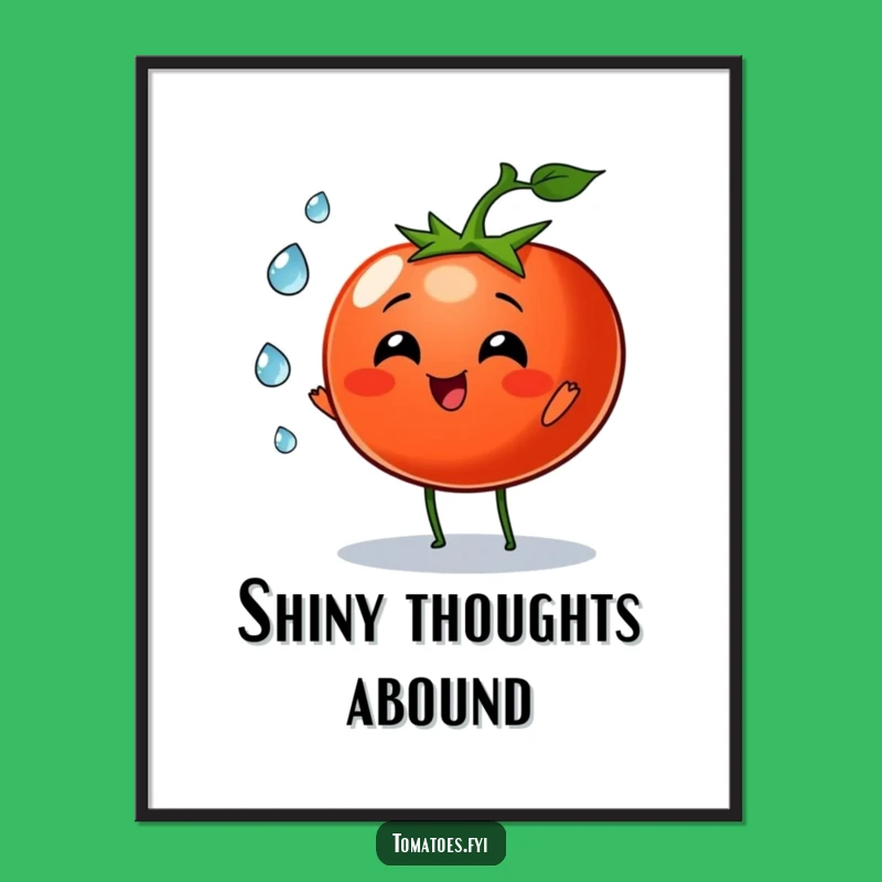 Funny Tomato Dew Drop Juggling Poster: Whimsical Nature Art Gift