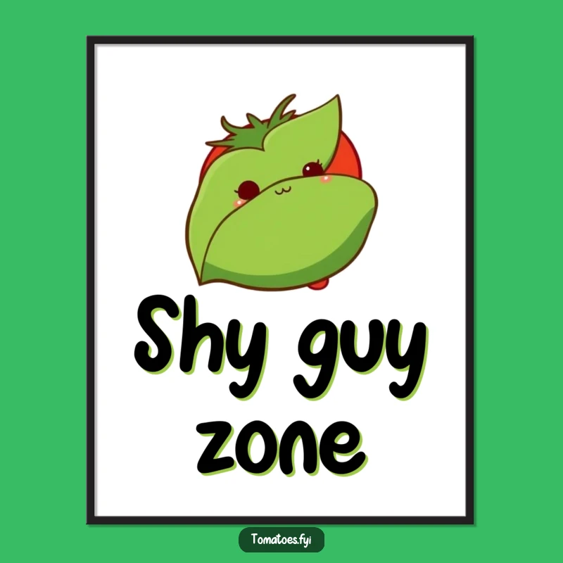 Funny Shy Tomato Poster: Adorable Wall Art for Introverts Who Love Veggies!