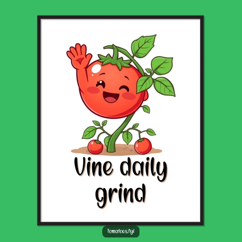 Funny Tomato Vine Wave Poster: Inject Humor into Your Wall Decor