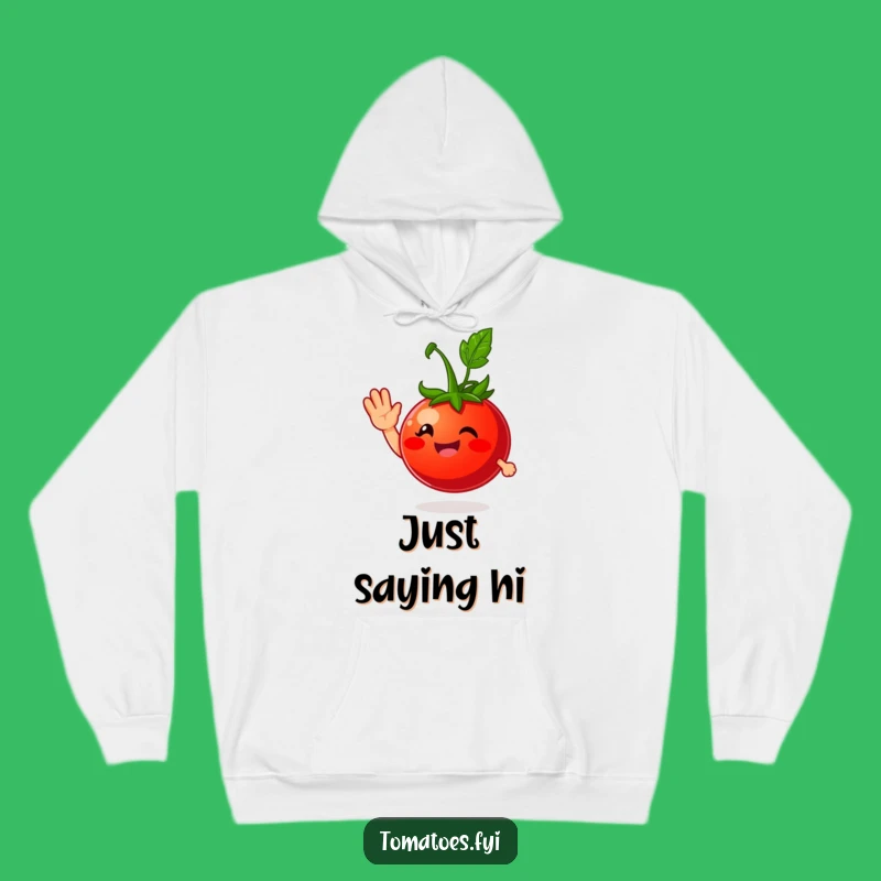 Cozy Funny Tomato Wave Hoodie: Warm Welcome, Hilarious Gift for Friends