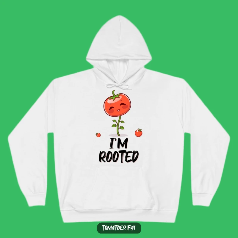 Funny Blushing Tomato Comical Balance Hoodie - Cozy and Hilarious Veggie Wear