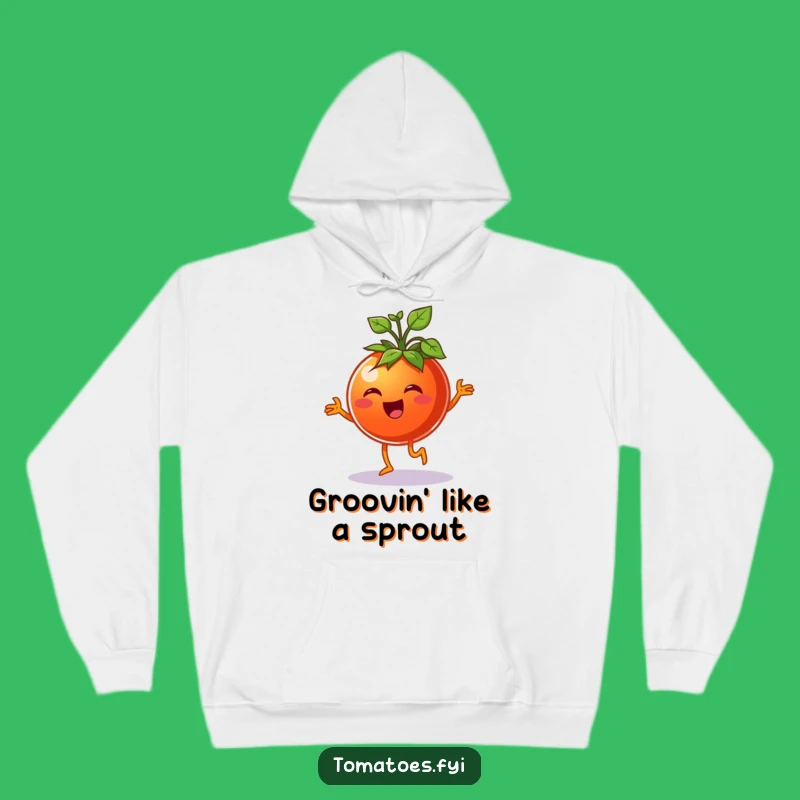 Funny Cheerful Tomato Hoodie - Cozy Jigging Veggie Comfort