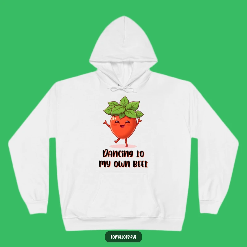 Funny Leaf Hat Dancing Tomato Hoodie, Cozy Veggie Character Sweatshirt, Ideal Funny Gift