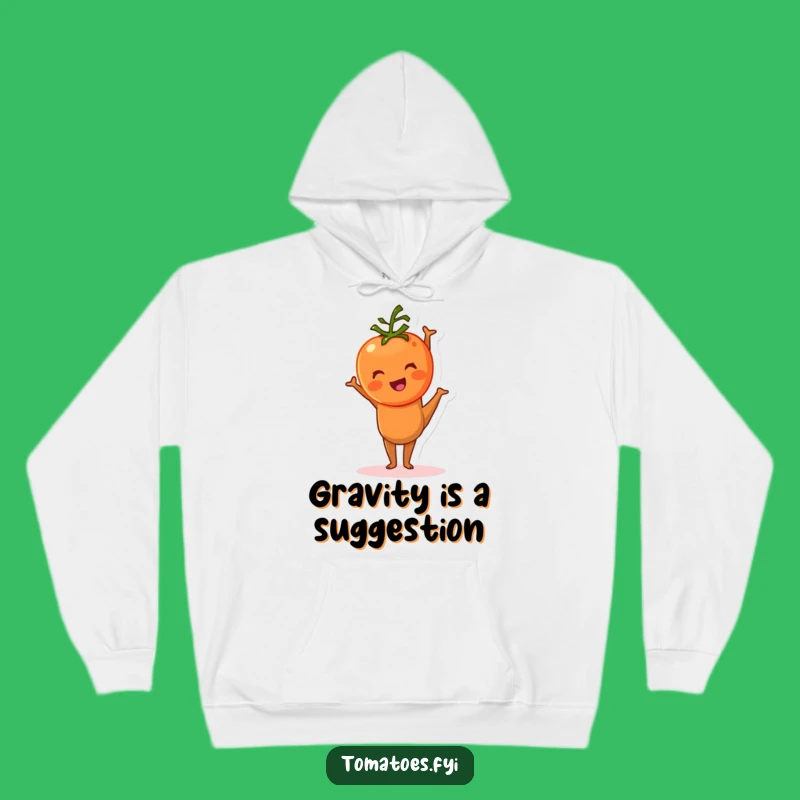 Cozy Funny Tomato Handstand Hoodie: Warm & Hilarious Fitness Gift