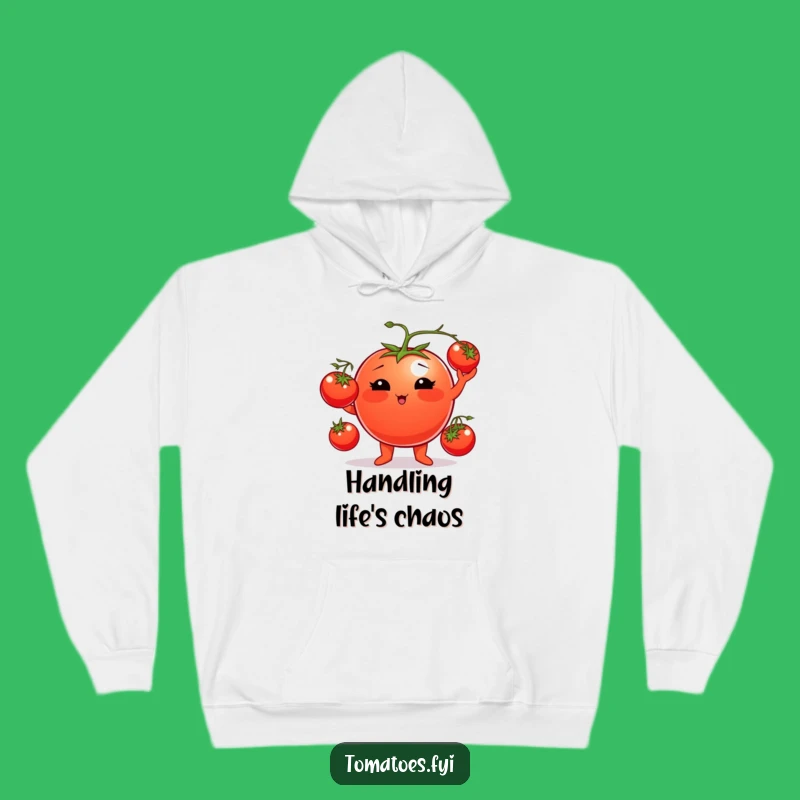 Cozy Funny Tomato Juggler Hoodie: Keep Warm with Culinary Comedy, Great Gift