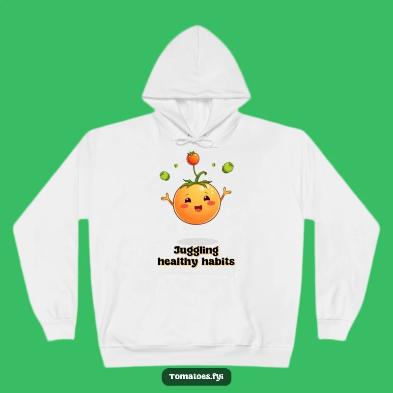 Funny Juggling Tomato Hoodie - Cozy Up with Garden Vibes