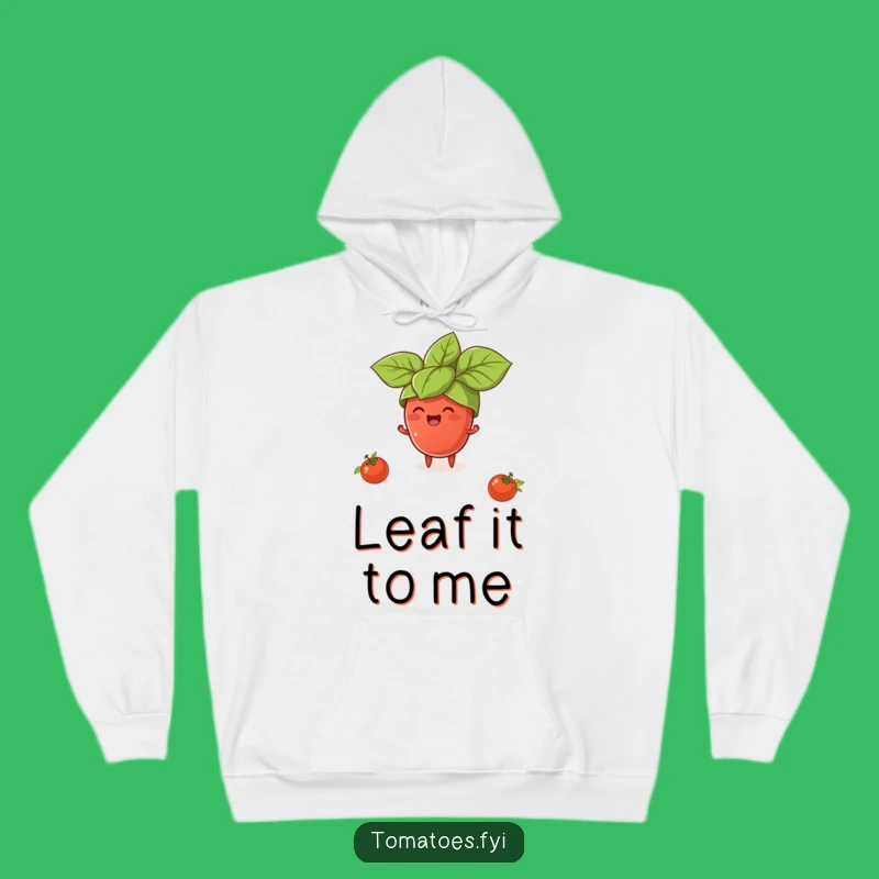 Funny Tomato Basil Hat Hoodie: Cozy & Comedic Tiny Character Apparel
