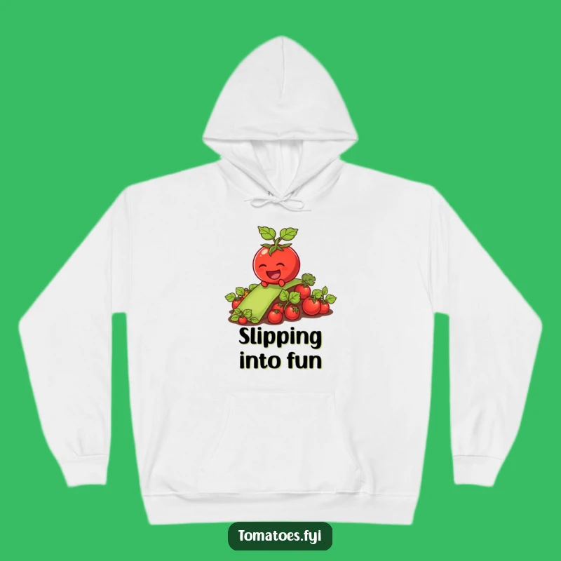 Funny Laughing Tomato Hoodie: Cozy Slippery Veggie Patch Sweatshirt Gift