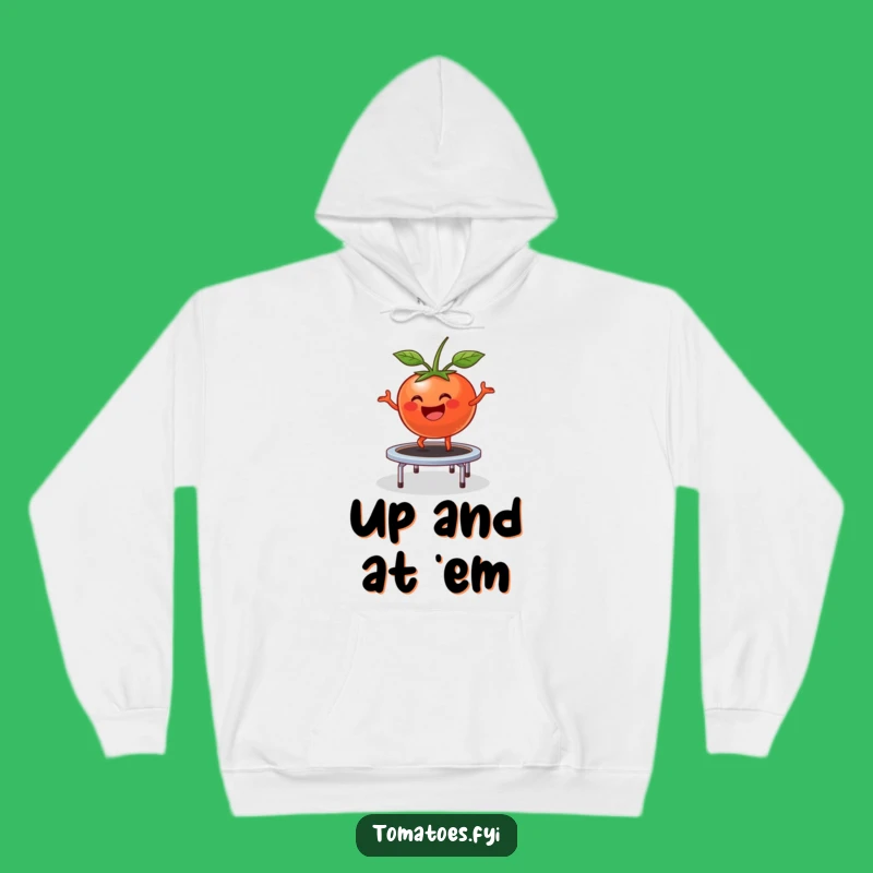 Funny Bouncing Tomato Hoodie: Cozy Happy Trampoline Sweatshirt