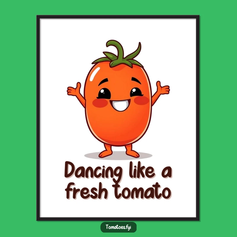 Funny Free Printable Tomato Wall Art: Disco Dance Downloadable Decor