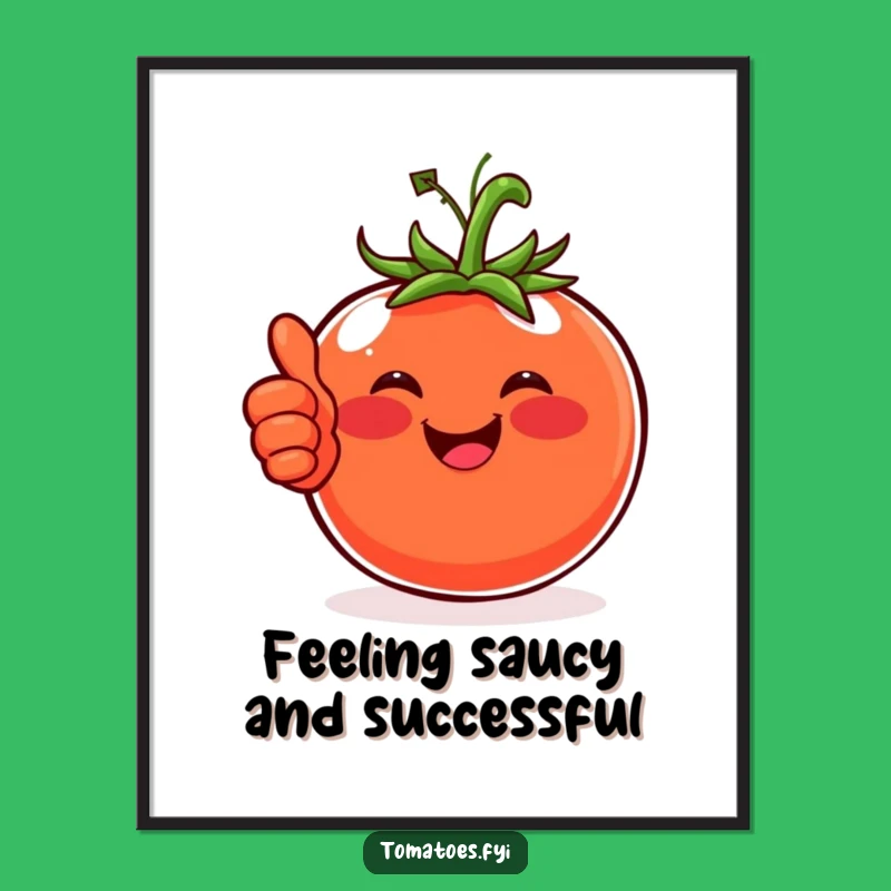 Free Printable Wall Art: Happy Tomato Thumbs Up - Cheerful Downloadable Decor