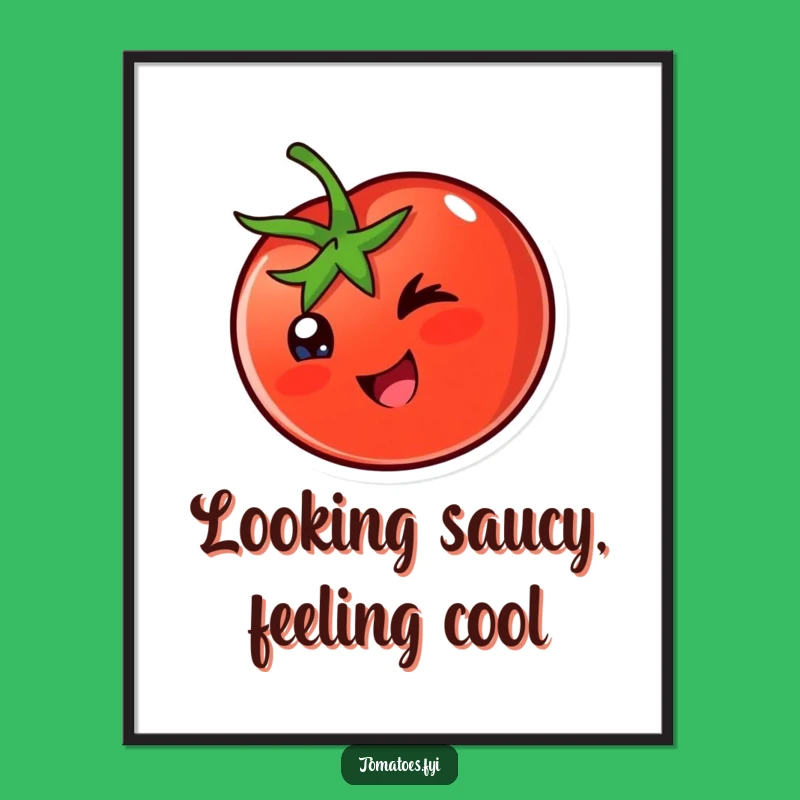 Free Printable Wall Art: Winking Tomato Fun - Funny Downloadable Decor
