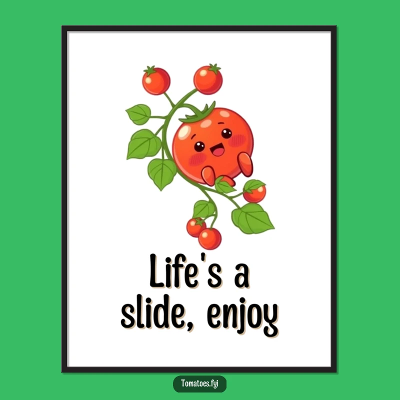 Funny Free Printable Wall Art: Blushing Tomato Vine Slide Downloadable Art Gift