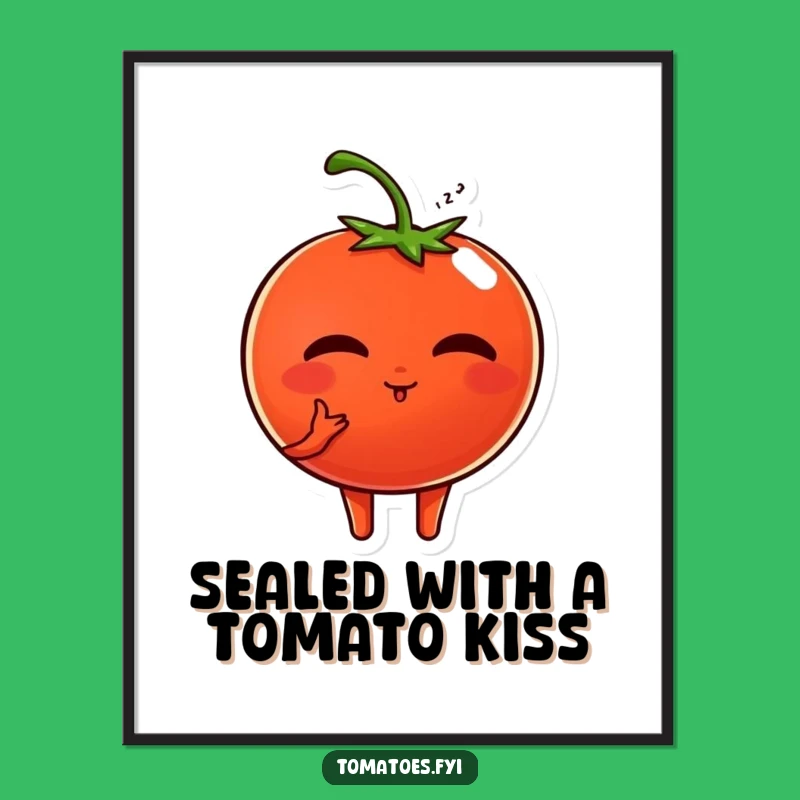 Funny Free Printable Wall Art: Kissing Tomato Charm, DIY Decor!