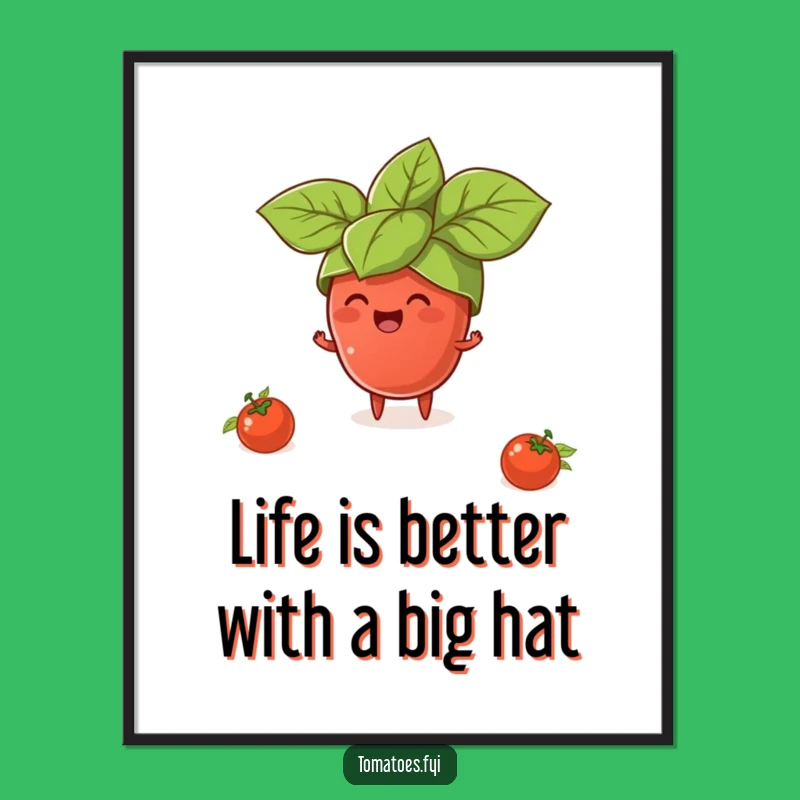 Funny Free Printable Wall Art: Tomato Basil Hat - Downloadable Decor