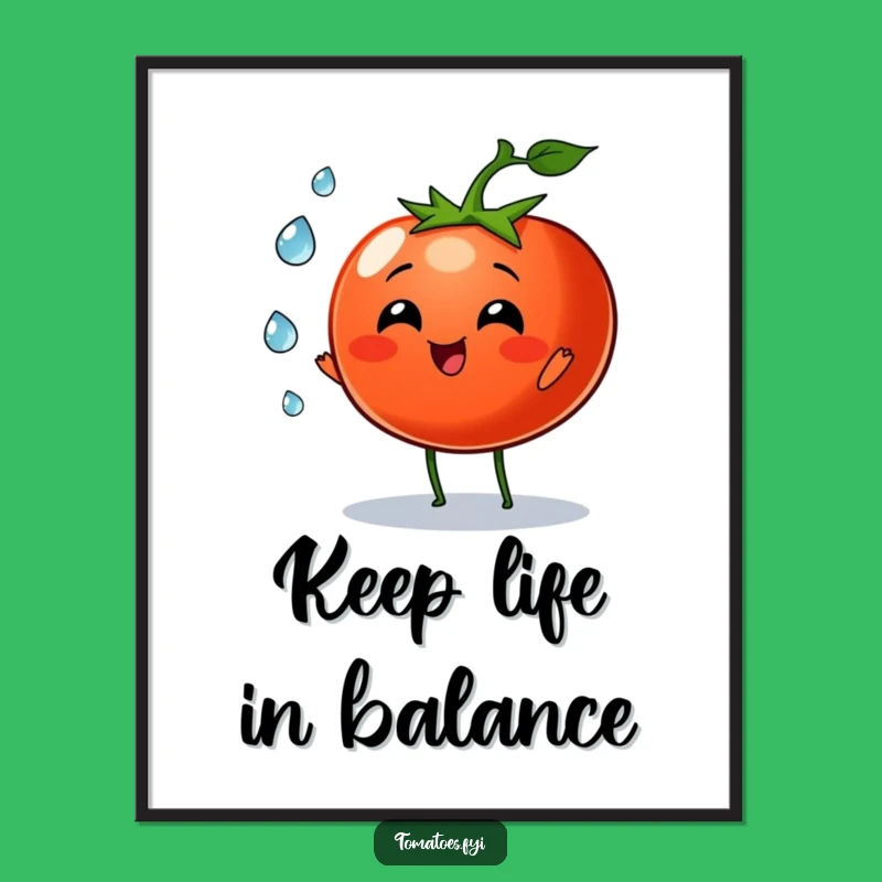 Funny Free Printable Wall Art: Tomato Dew Drop Juggling Downloadable Art for a Whimsical Space!