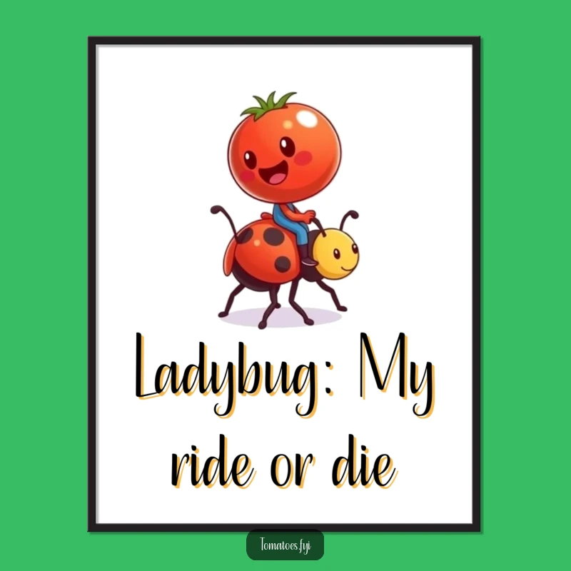 Funny Free Printable Wall Art: Tomato Ladybug Steed - Quirky Downloadable Decor