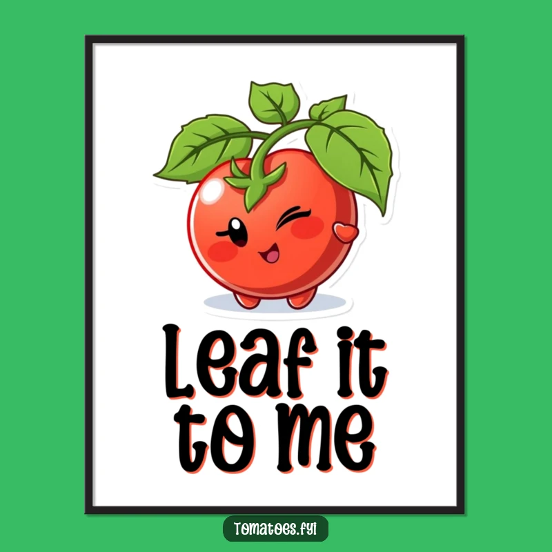 Free Printable Wall Art: Funny Winking Tomato Peek, Playful Downloadable Decor