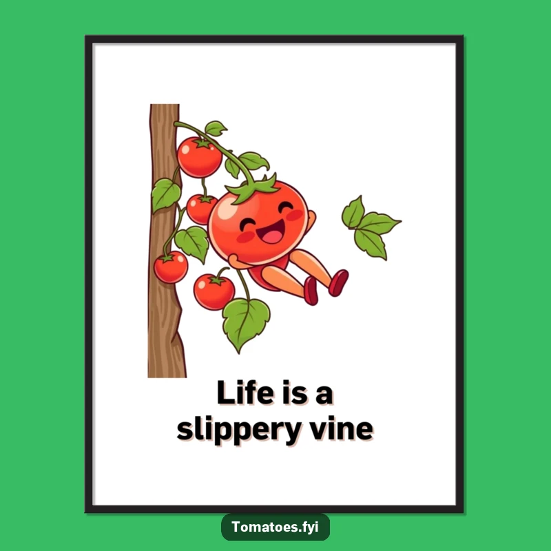 Free Printable Wall Art: Tomato's Joyful Descent, Funny Downloadable Decor