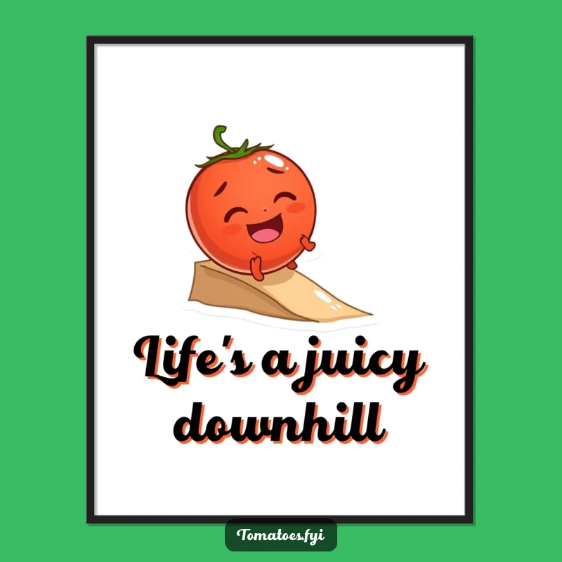 Free Printable Wall Art: Funny Giggling Tomato Roll, Whimsical Downloadable Decor