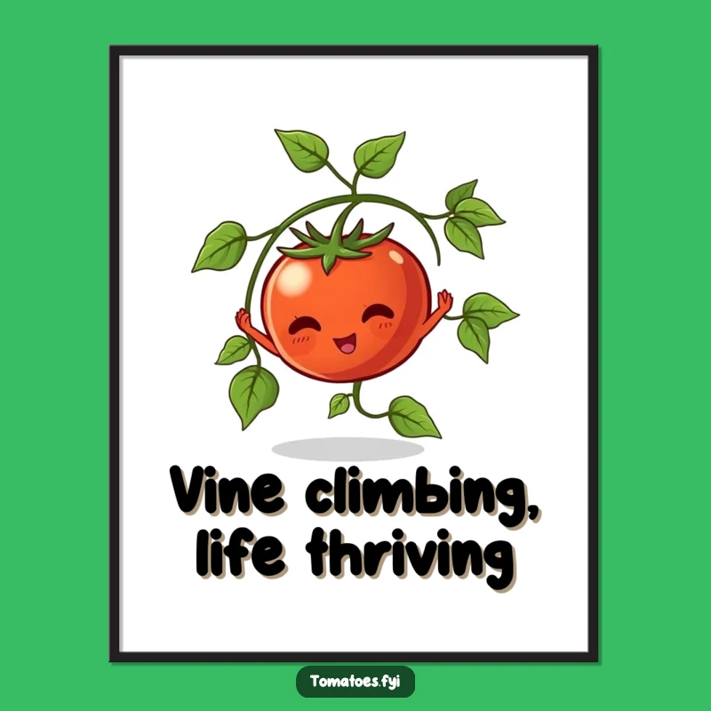 Free Printable Wall Art: Stretching Tomato Plant, Hilarious Downloadable Decor, DIY Gift!