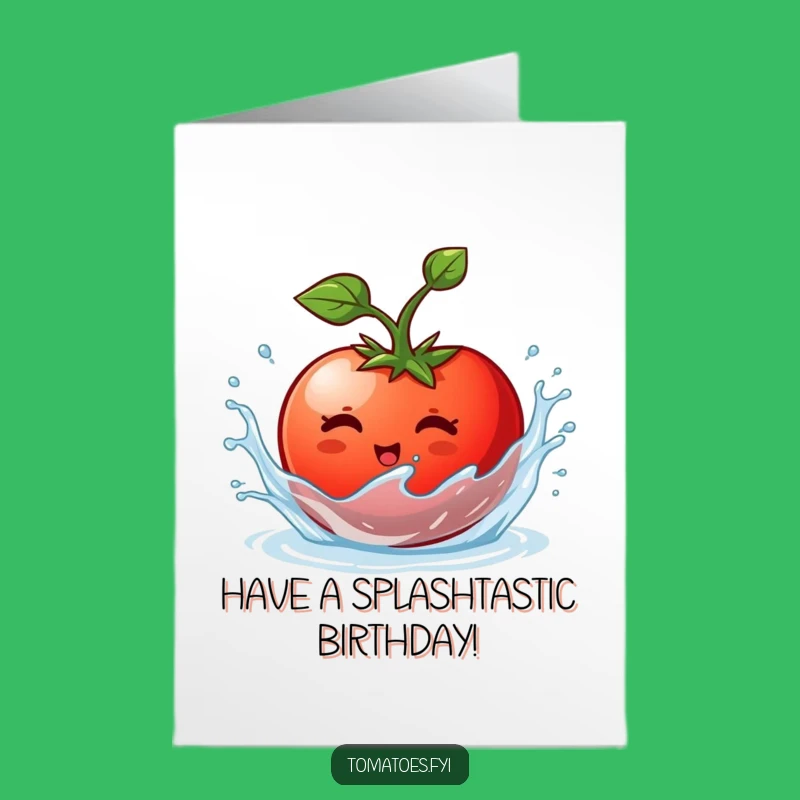 Free Printable Birthday Card: Funny Tomato Splashing - Splashy DIY Downloadable Fun