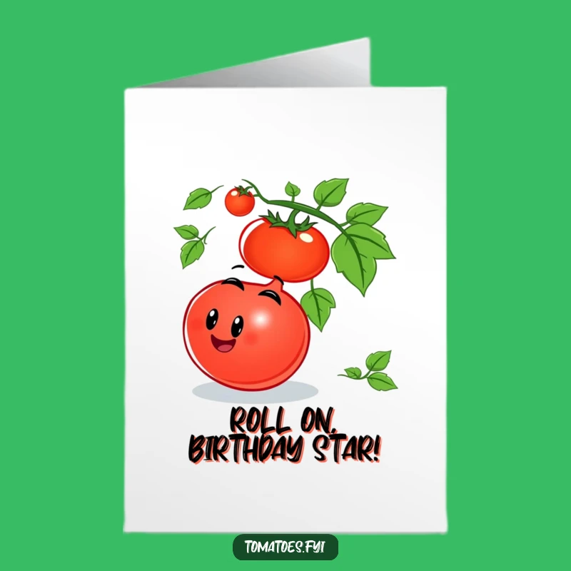 Free Printable Tomato Birthday Card: Funny Rolling Down Gift for Joyful Celebrations