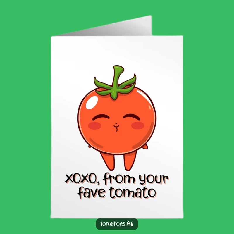 Free Printable Birthday Card: Funny Tomato Kiss - Sweet DIY Downloadable Wishes