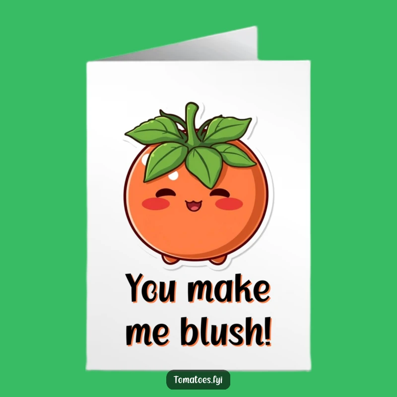 Free Printable Birthday Card: Blushing Tomato, Hilarious Downloadable Shy Gift!