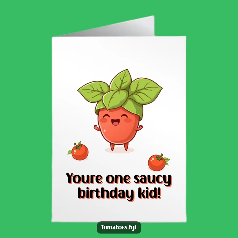 Free Printable Birthday Card: Funny Tomato Hat - Downloadable Gift