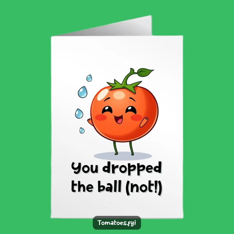 Free Printable Congrats Card: Tomato Dew Drop Juggling Downloadable - You're Amazing!