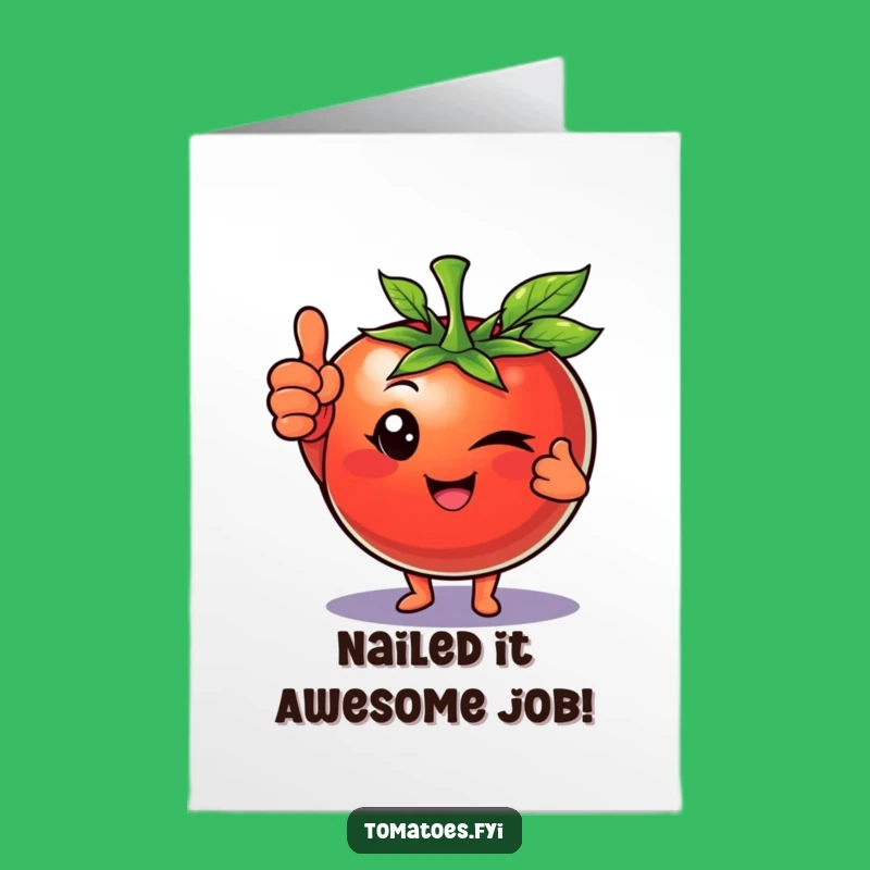 Free Printable Congrats Card: Winking Tomato Success - Funny Downloadable Celebration!