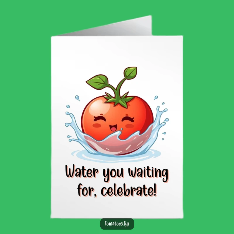 Free Printable Congrats Card: Funny Tomato Splashing - Joyful DIY Downloadable Celebration