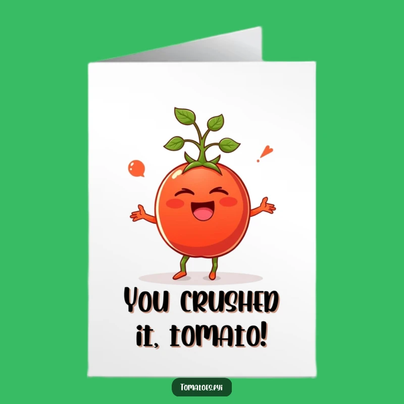 Free Printable Congrats Card: Giggling Tomato Dance - Hilarious Downloadable for Any Win